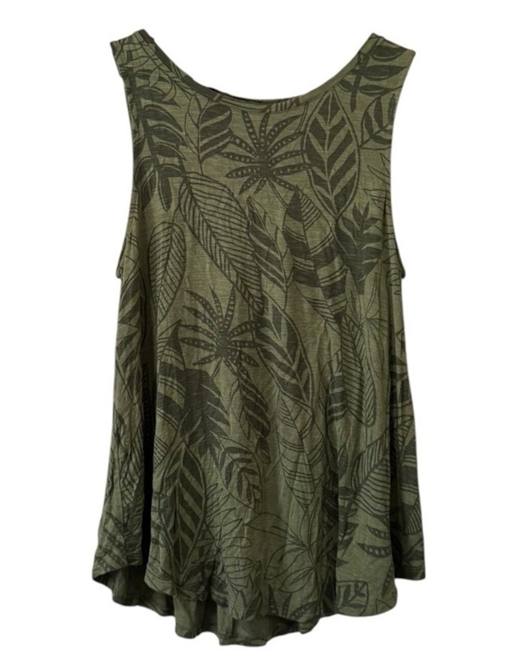 Old Navy Luxe Tunic Tank Top Women Size Large Sleeveless Floral Tropical Beach